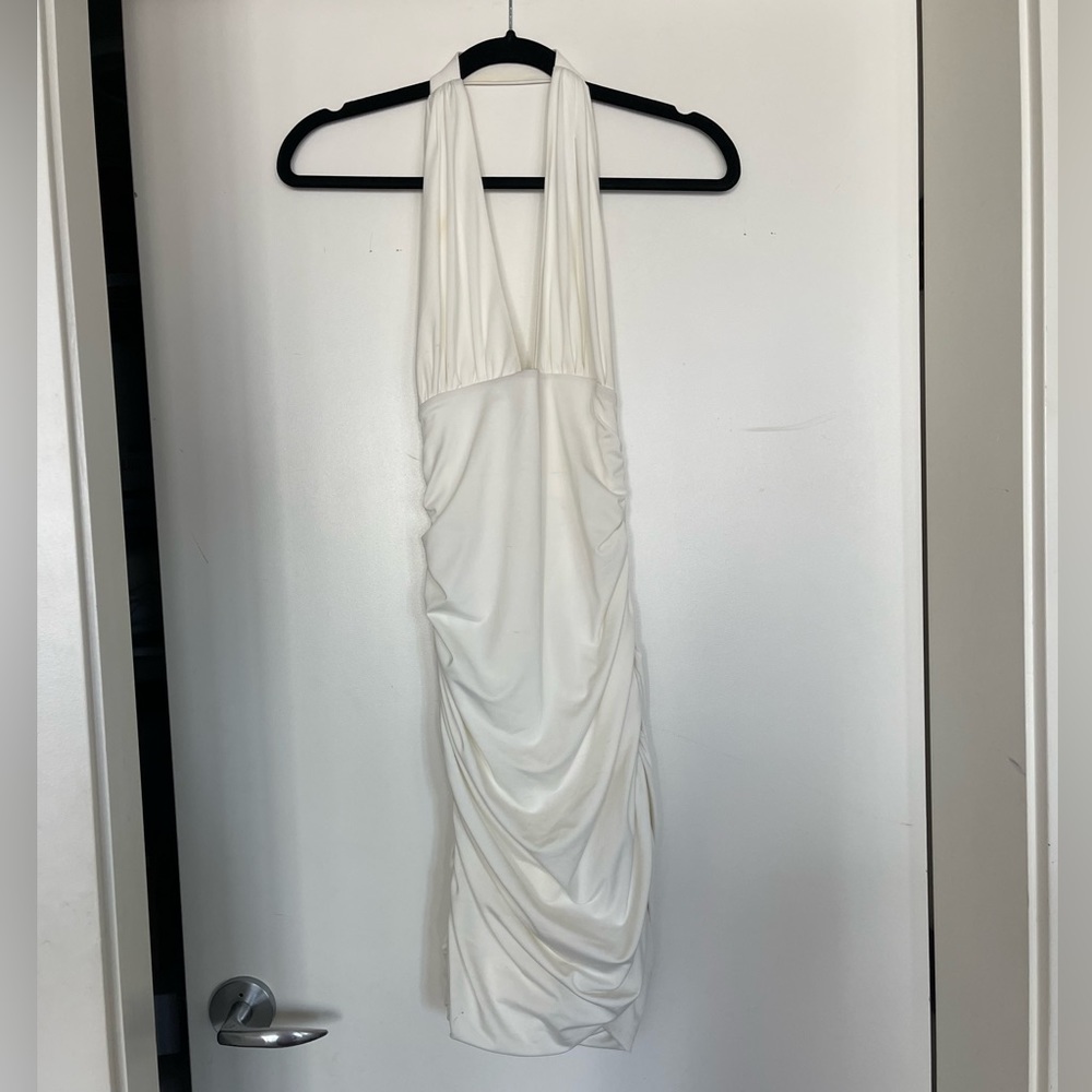 White halter dress